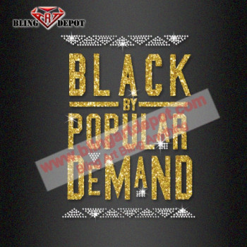 Black by popular demand heat rhinestone Iron on glitter rhinestone